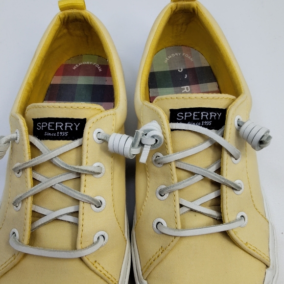 Sperry Women's Crest Vibe Bright Yellow Canvas Sneakers Size 6.5 - Picture 7 of 9